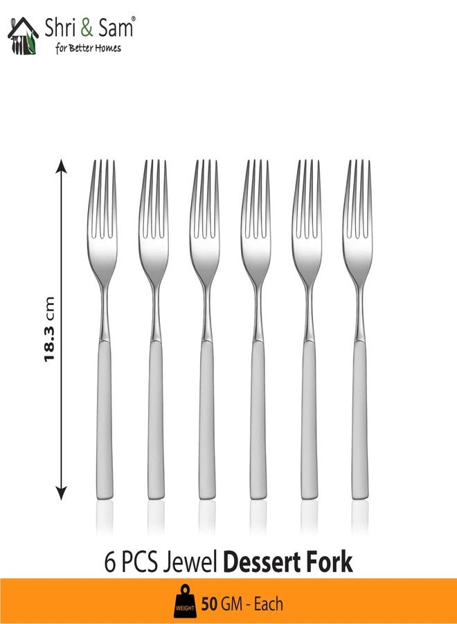 Shri & Sam Stainless Steel Jewel Cutlery Set (6 Pieces Desert Fork) - Image 2